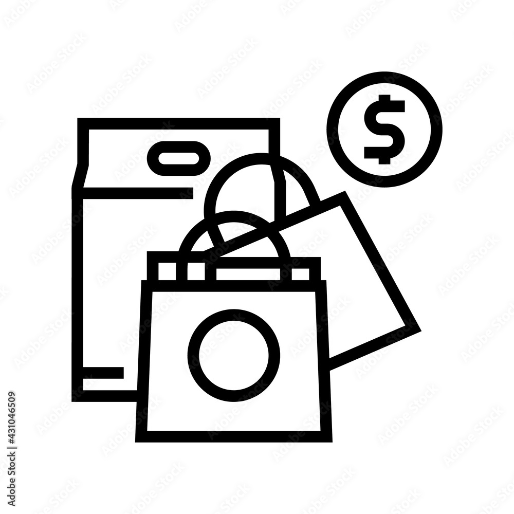 shopping leisure line icon vector. shopping leisure sign. isolated contour symbol black illustration shopping leisure line icon vector. shopping leisure sign. isolated contour symbol black illustration