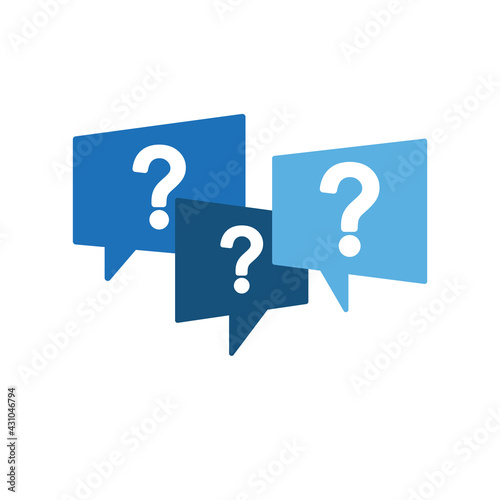 A message icon with a question mark. Simple vector illustration on a white background
