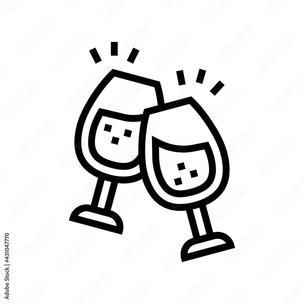 wine leisure line icon vector. wine leisure sign. isolated contour symbol black illustration