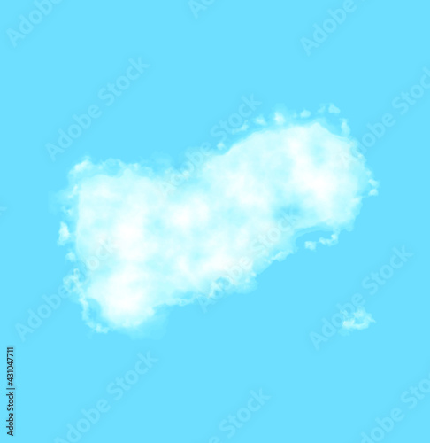 Cloud in the form of a map of Yemen, watercolor in vector format
