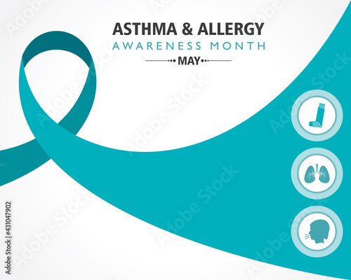 Vector illustration of asthma and allergy awareness month observed each year in May
