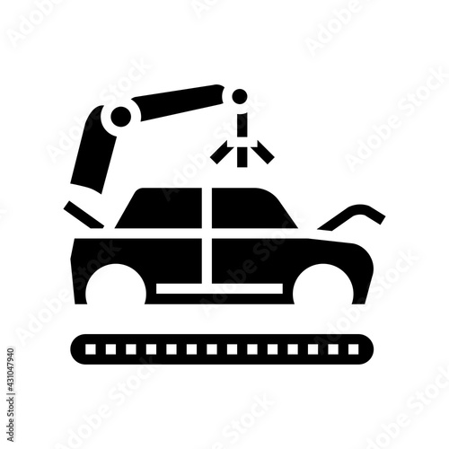 apply primer on car body glyph icon vector. apply primer on car body sign. isolated contour symbol black illustration