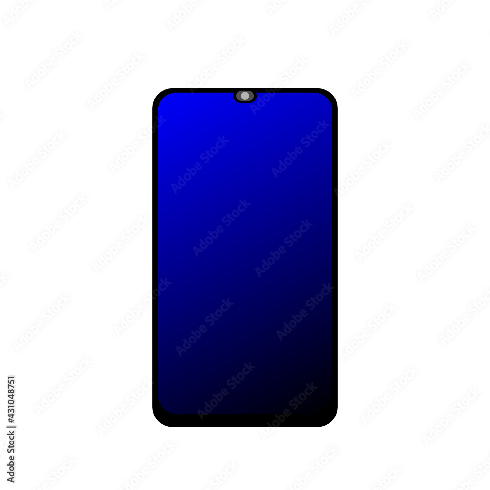 black phone smartphone with black-blue gradient wallpapers screen