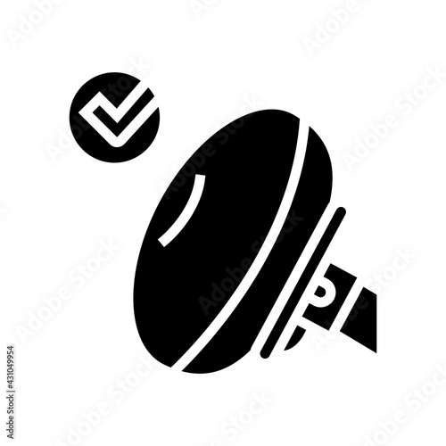 airbag testing car glyph icon vector. airbag testing car sign. isolated contour symbol black illustration