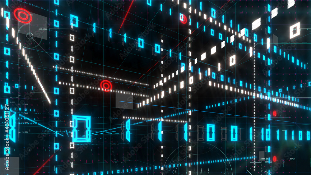 Fototapeta premium Computer abstract background with binary code