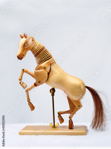 Wooden articulated horse dummy for drawing lessons	