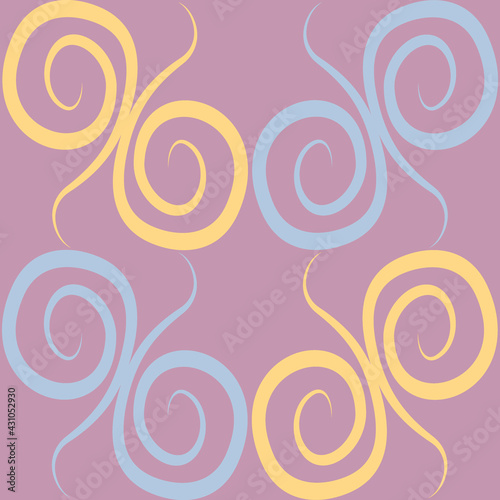 Seamless texture, pattern on a square background - colored curls. Abstraction.