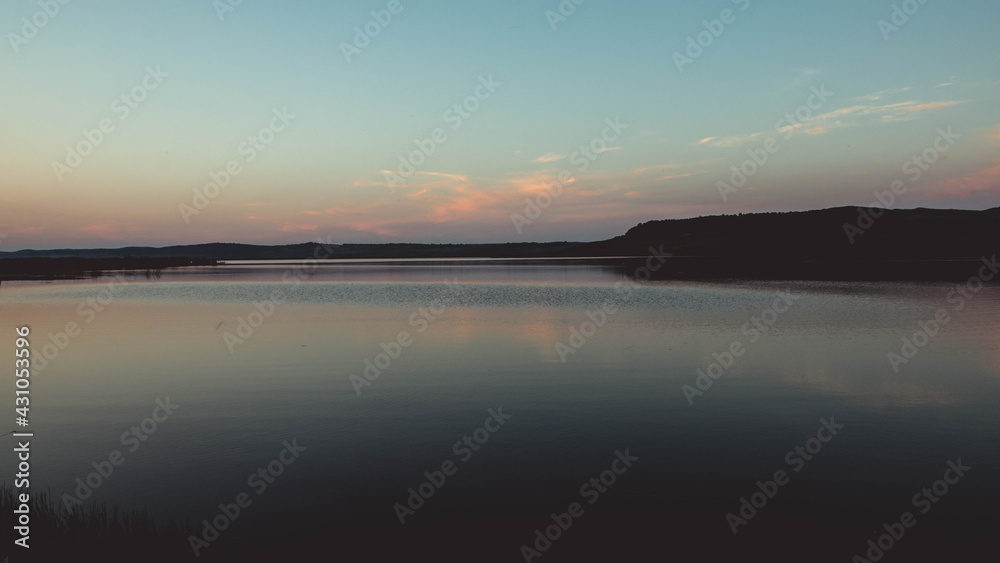 Fishing lake at sunrise