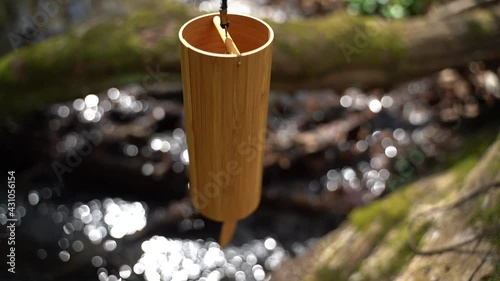 Koshi chimes air sound healing instrument with refreshing water sound in the background