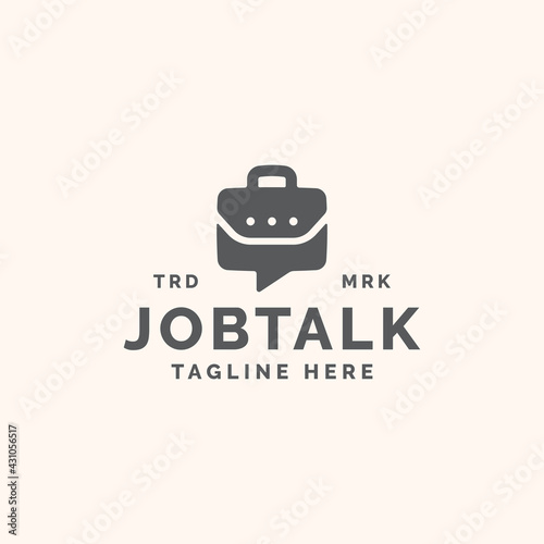 job chat modern logo template vector