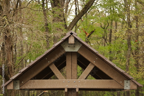 Small triangular truss in a park 