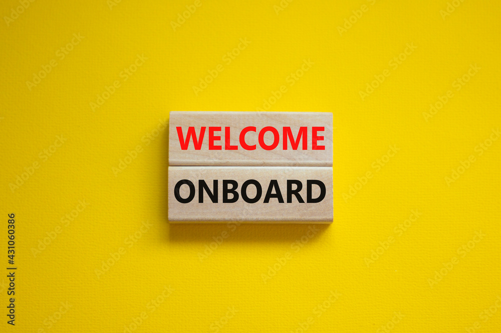 onboard symbol. Wooden blocks with words onboard' on