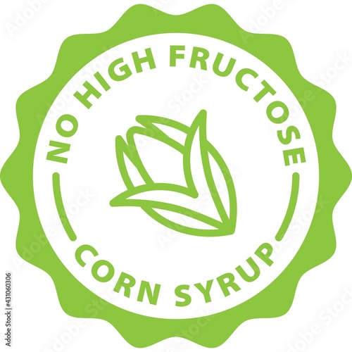 no hfcs free green stamp badge outline icon label