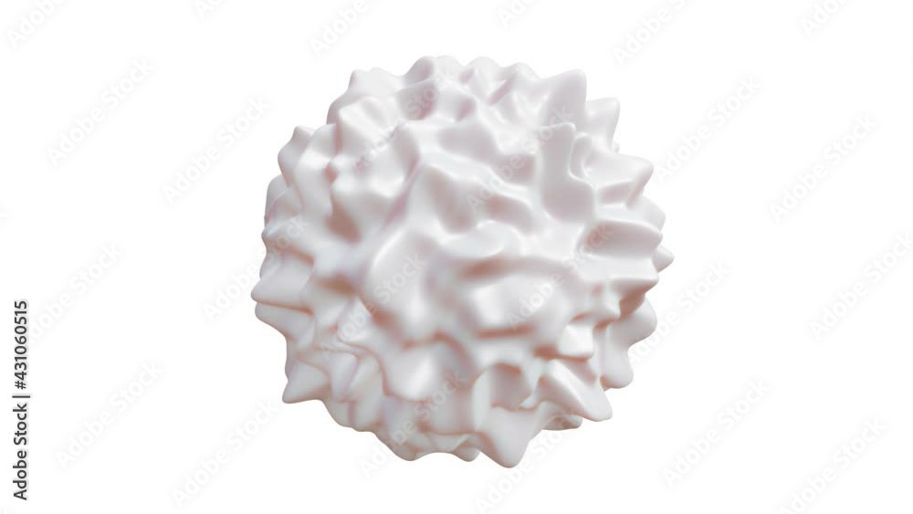 Seamless looping 3D animation of the abstract morphing milky white orb against white background rendered in UHD with alpha matte Seamless looping 3D animation of the abstract morphing milky white orb against white background rendered in UHD with alpha matte