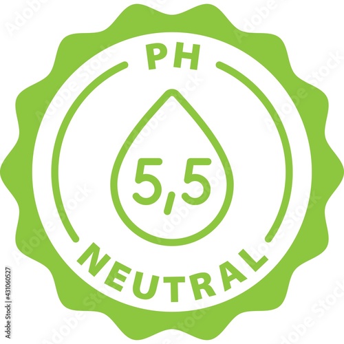 ph neutral 5,5 green stamp badge outline icon label