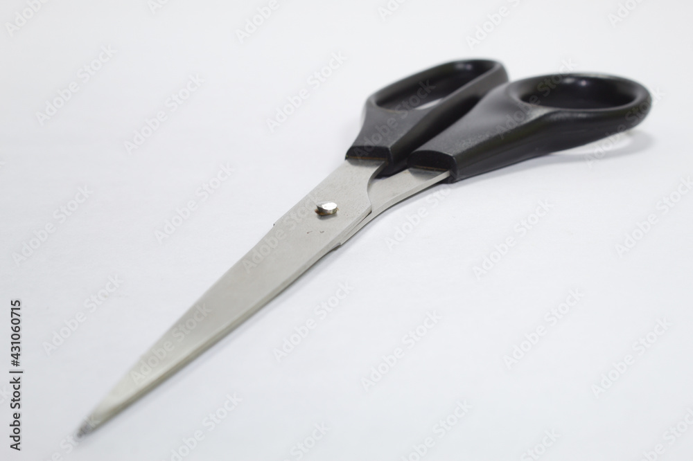 Scissors for cutting paper with white background Scissors for cutting paper with white background