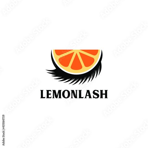 lemon lash abstract symbol vector logo design