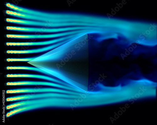 jet blast, abstract blue background with lines photo