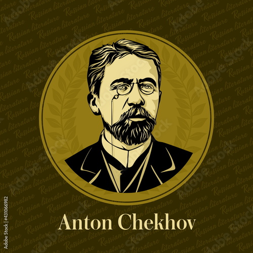 Vector portrait of a Russian writer. Anton Pavlovich Chekhov (1860-1904) was a Russian playwright and short-story writer who is considered to be among the greatest writers of short fiction in history.