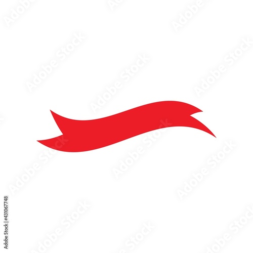 Red ribbon vector illustration concept