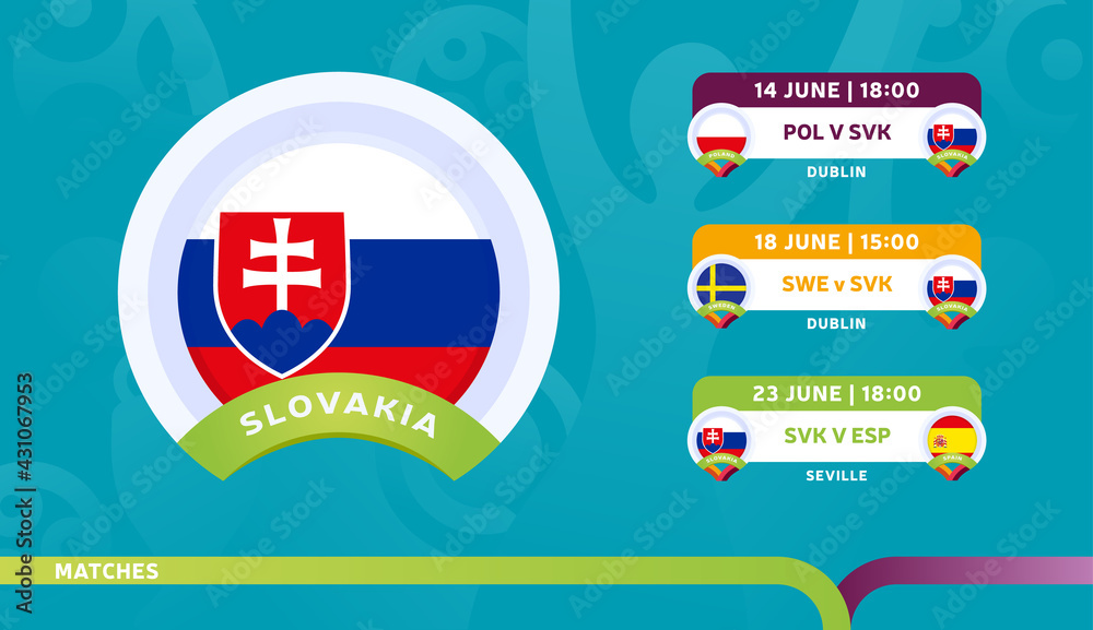 slovakia national team Schedule matches in the final stage at the 2020