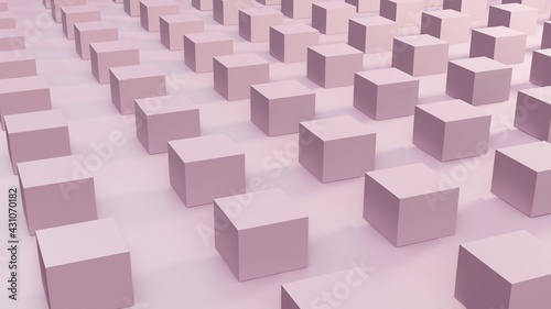 3d illustration of blank empty purple multiple box for stand or stage or platform of products