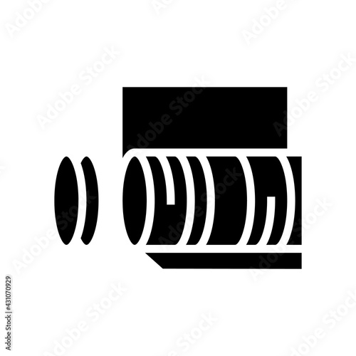 cutting semiconductor manufacturing glyph icon vector. cutting semiconductor manufacturing sign. isolated contour symbol black illustration photo