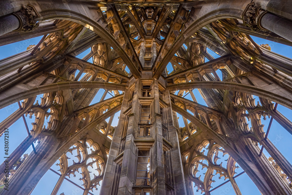 The top of the Ulm cathedral, the tallest church in the world Germany The top of the Ulm cathedral, the tallest church in the world Germany