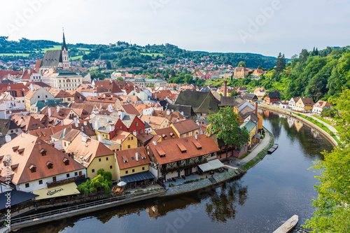 CESKY KRUMLOV, CZECH REPUBLIC, 1 AUGUST 2020: Amazing cityscape of the historic center