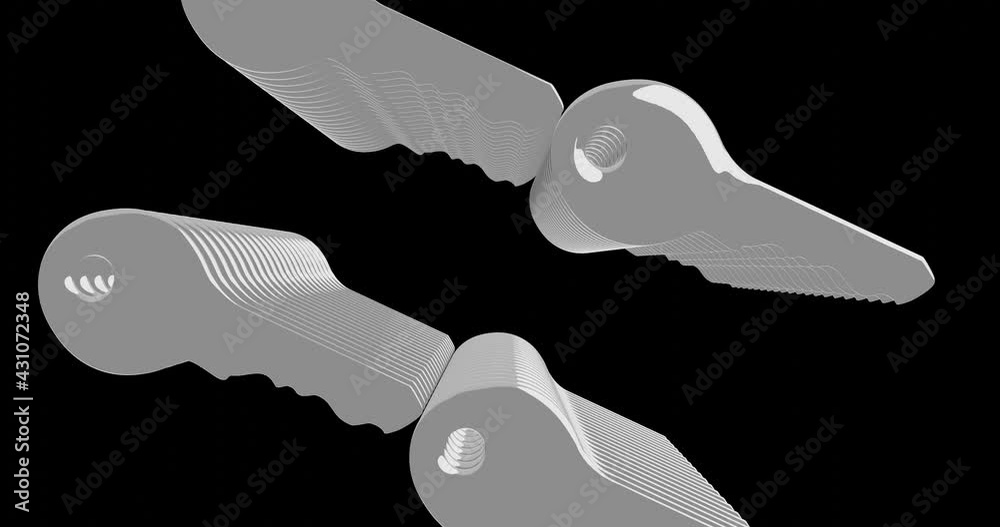 3d render with monochrome background with keys