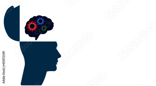 Healthcare concept.Mental health treatment vector illustration concept. The specialist doctor works to give psychology therapy. Banner, poster or media social print.