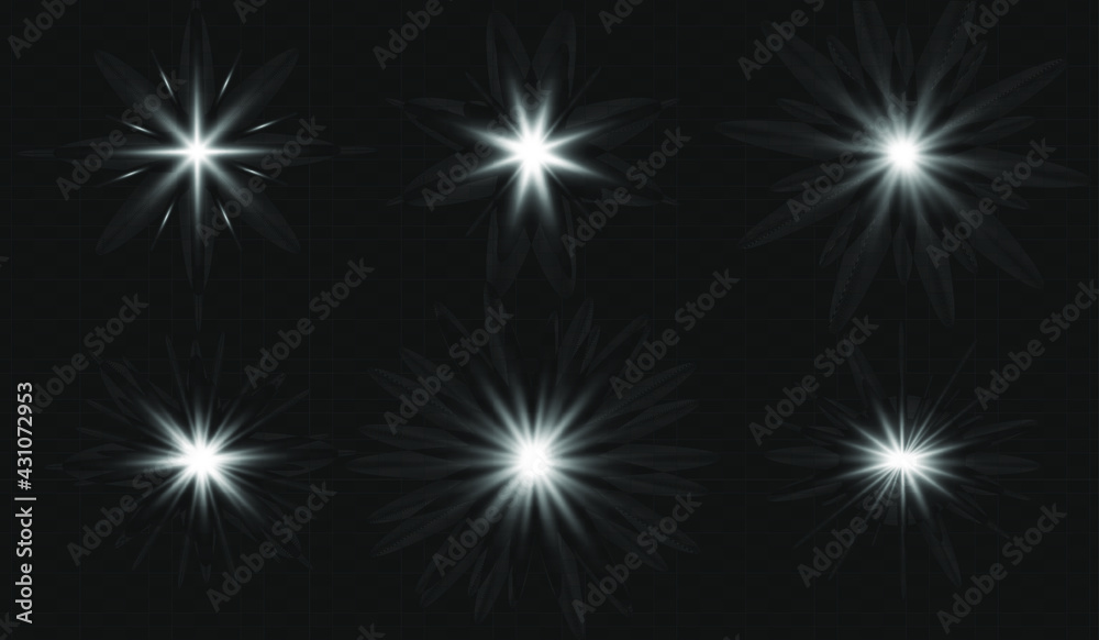 Set of vector transparent flash light effect, sunlight special lens. Bright gold flashes and glares Set of vector transparent flash light effect, sunlight special lens. Bright gold flashes and glares