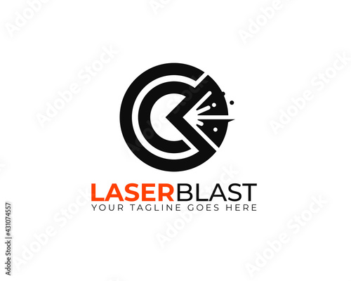 initial letter C D O with laser spark shooting