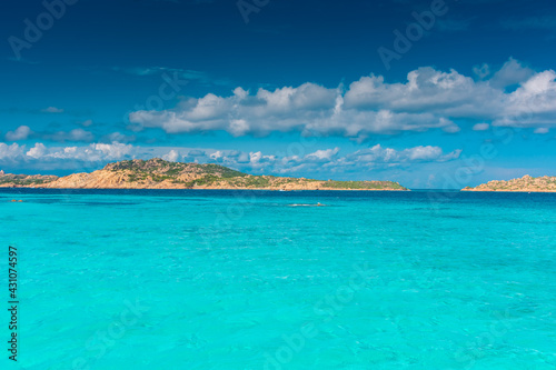 Amazing crystal clear waters of Maddalena Archipelago, Sardinia Italy