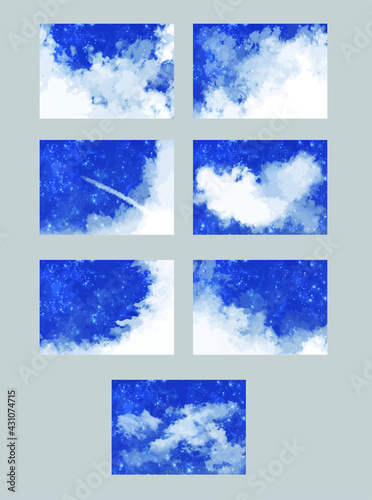 Clouds and beautiful starry sky background