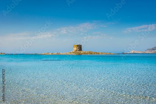 The beautiful La Pelosa Beach in Sardinia