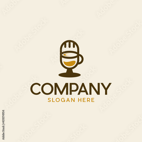Podcast Coffee Relax Talk Logo Design
