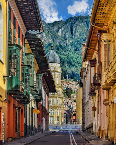 Urban landscape of the city of Bogota (Colombia) located in South America photo