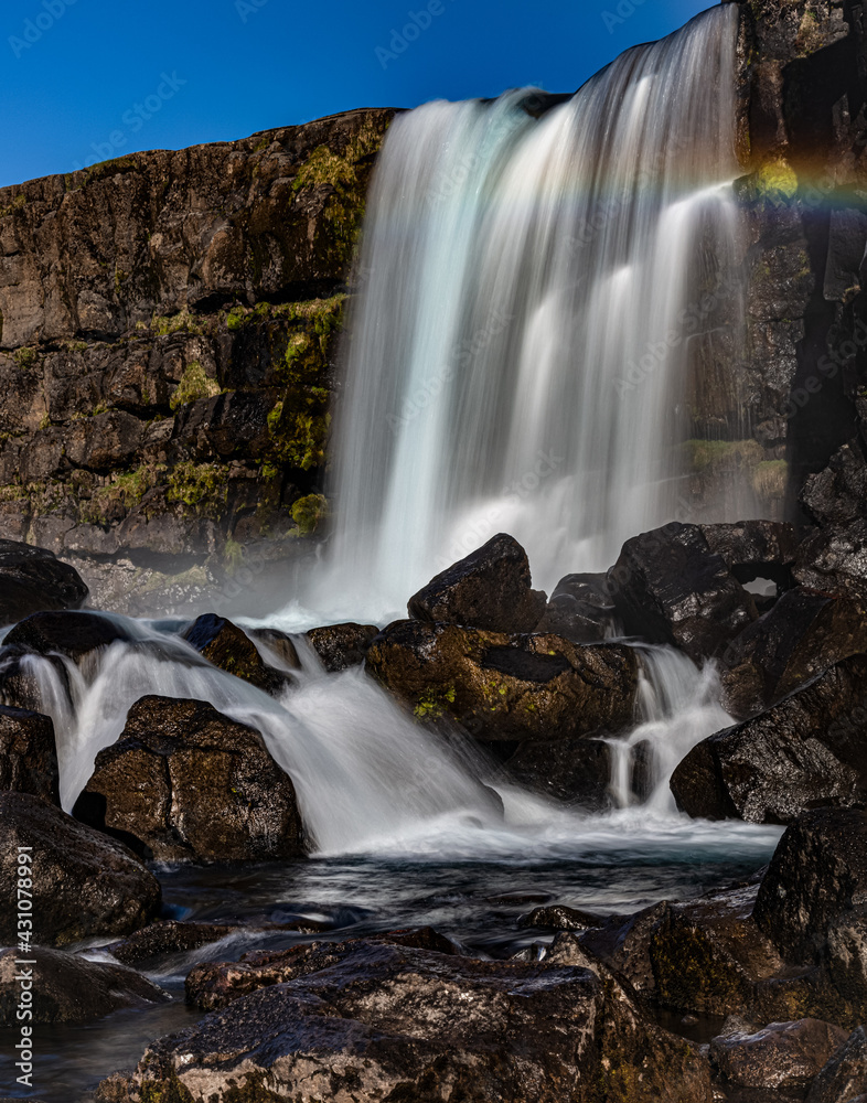 Fototapeta premium Öxarárfoss waterfall ,Þingvellir, National Park, Iceland