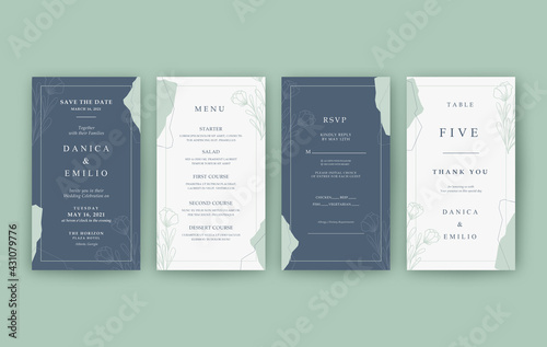 Elegant vertical wedding invitation template