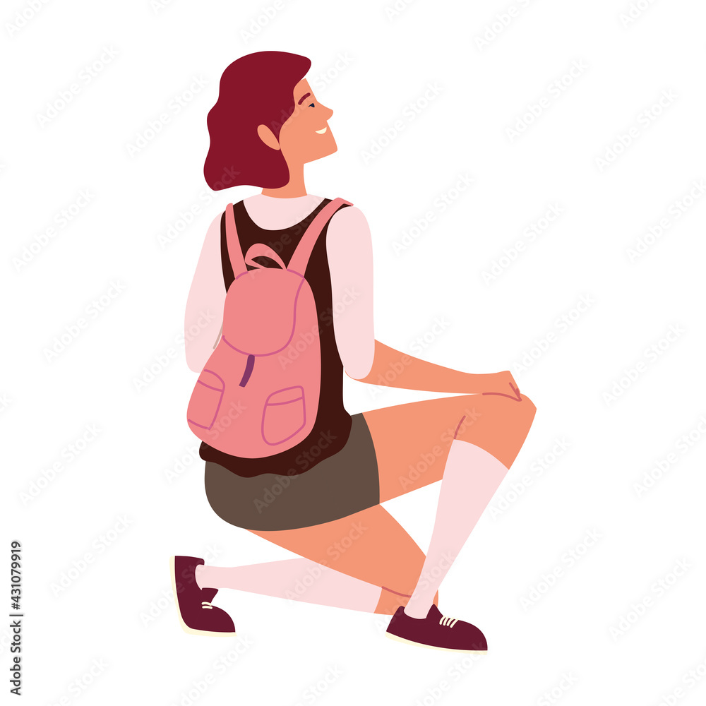 female backpacker character female backpacker character