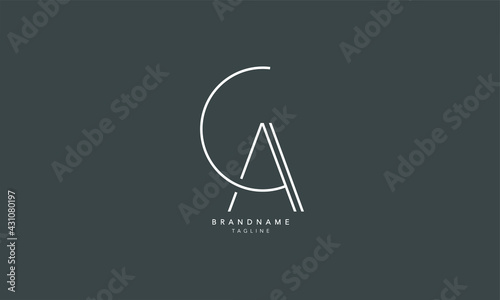 Alphabet letters Initials Monogram logo CA, AC, C and A