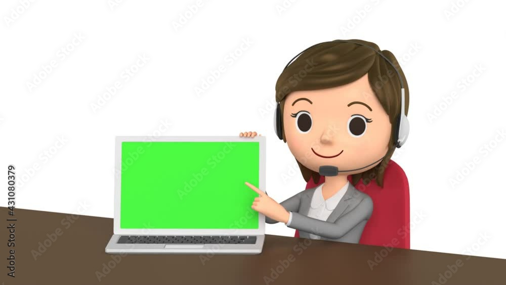 3D animation - An animation of a woman using a PC to give an explanation. 3D animation - An animation of a woman using a PC to give an explanation.