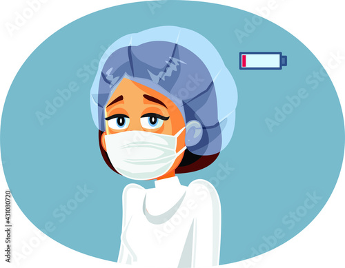 Tired Exhausted Medical Doctor Vector Illustration
