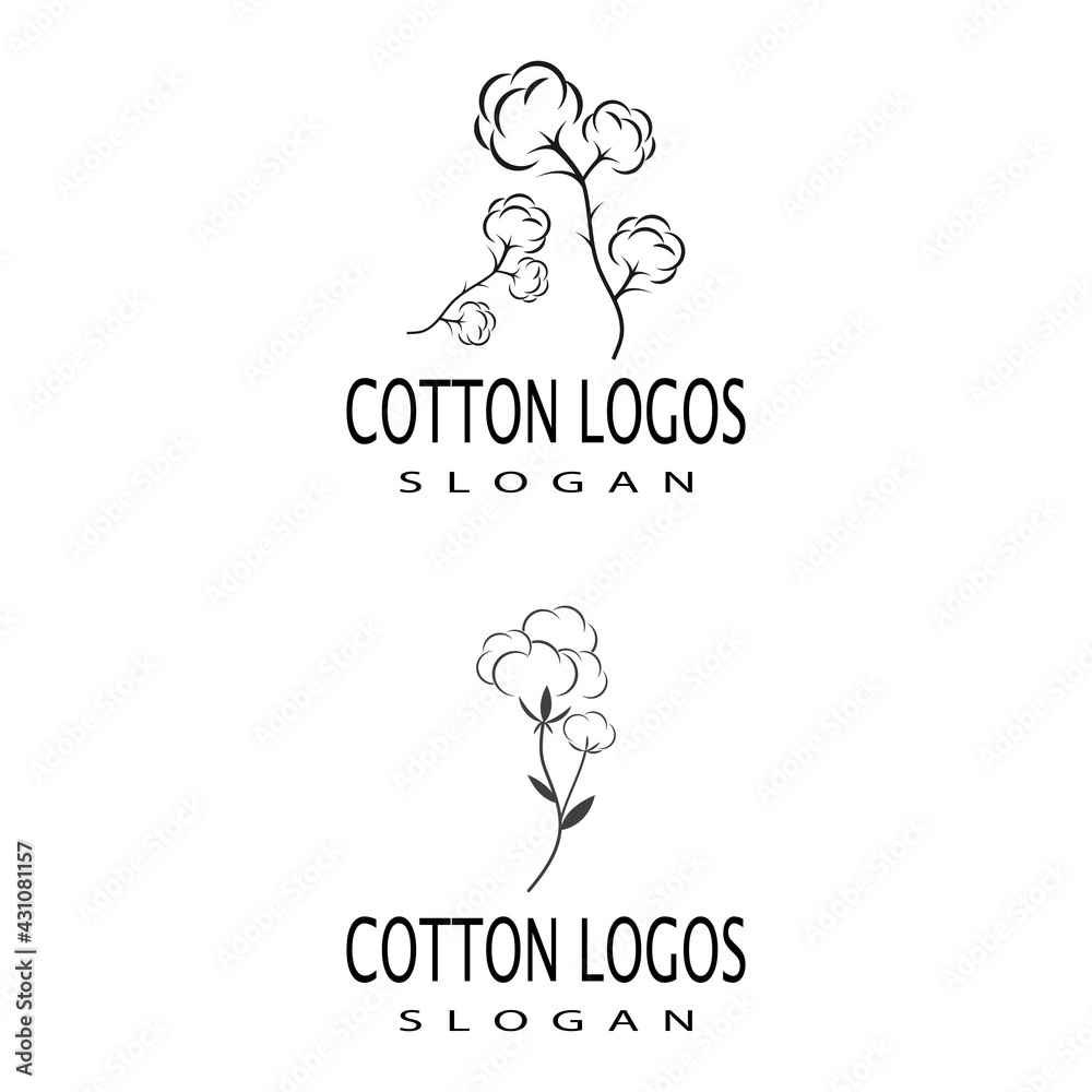 Cotton Logo Template vector symbol nature Cotton Logo Template vector symbol nature