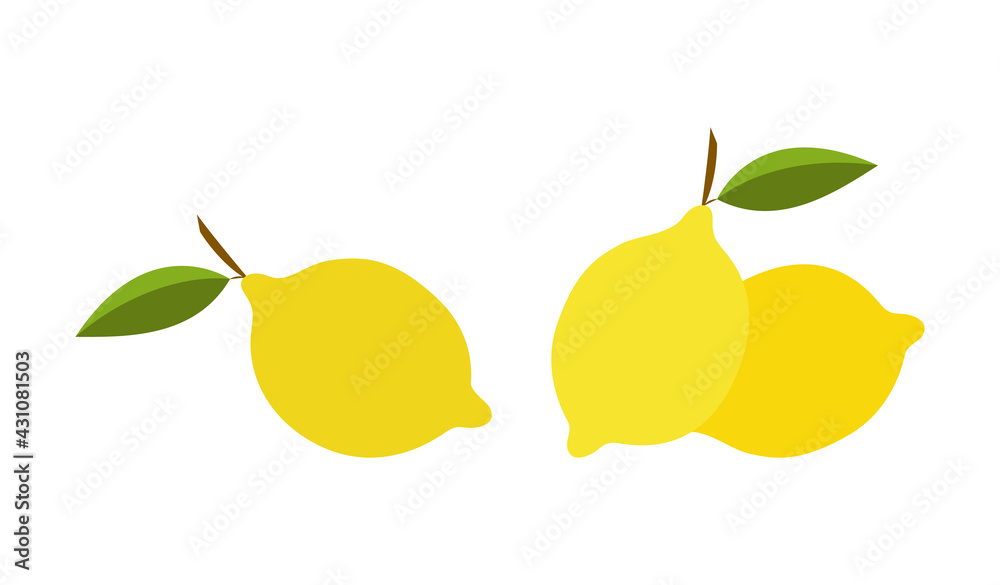 Vector illustration of lemons in abstract style, set of lemons