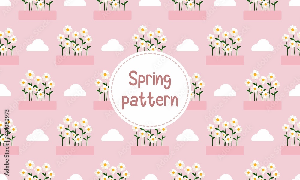 seamless pattern of spring flowers made in vector. seamless pattern for background and banner or wallpaper. can be made into print clothes