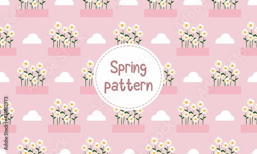 seamless pattern of spring flowers made in vector. seamless pattern for background and banner or wallpaper. can be made into print clothes