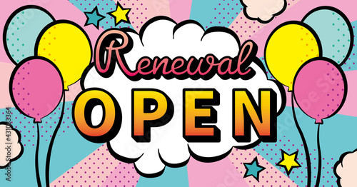 アメコミ風吹き出し　リニューアルオープン