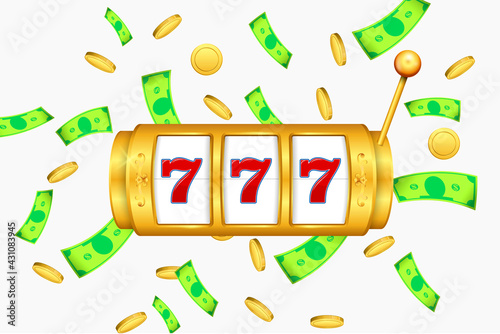 set of slot machine golden casino or golden lucky jackpot gambling machine or spin fortune casino template. eps vector
